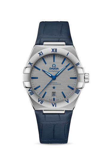 Omega Constellation Master Chronometer 39 Stainless Steel / Grey / Alligator